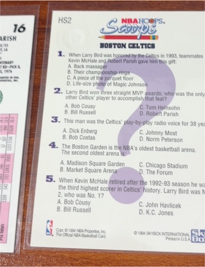 1993-94 NBA Hoops Scoops #HS2 Robert Parish — front