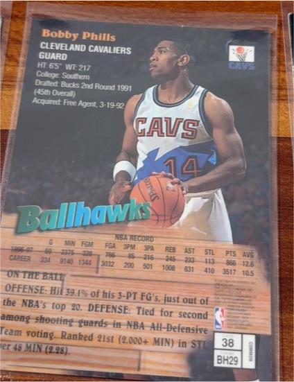 1995-96 Hoops #29 Bobby Phills — front