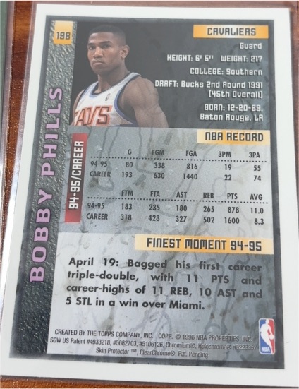 1994-95 Topps Finest #198 Bobby Phills — front
