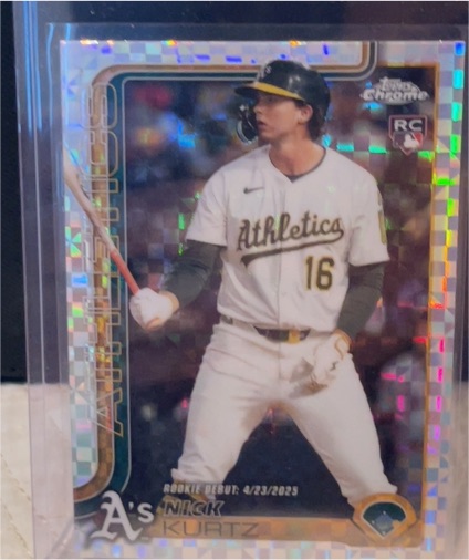 2025 Topps Chrome Update #USC180 Nick Kurtz Rookie Debut X-Fractor — front