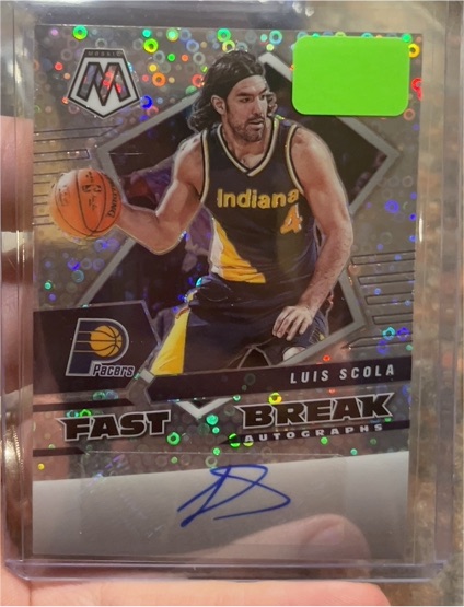 2021-22 Panini Mosaic Fast Break Autographs #FBA-LSC Luis Scola — front