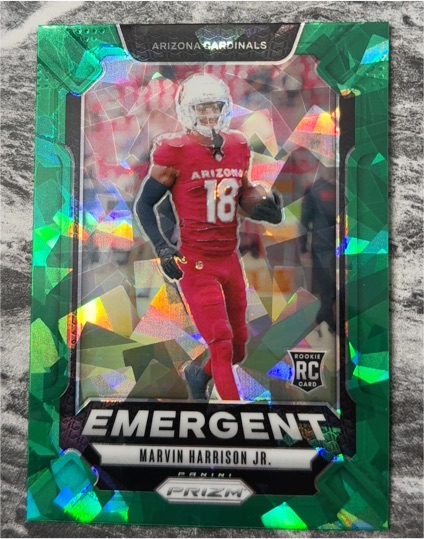 2024 Panini Prizm #5 Marvin Harrison Jr. Emergent Green Ice — front