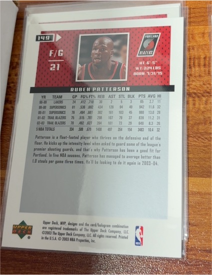 2003 Upper Deck Collector's Choice #149 Ruben Patterson — front