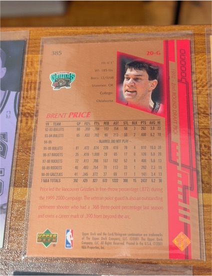 1999-00 Upper Deck #20-G Brent Price — front