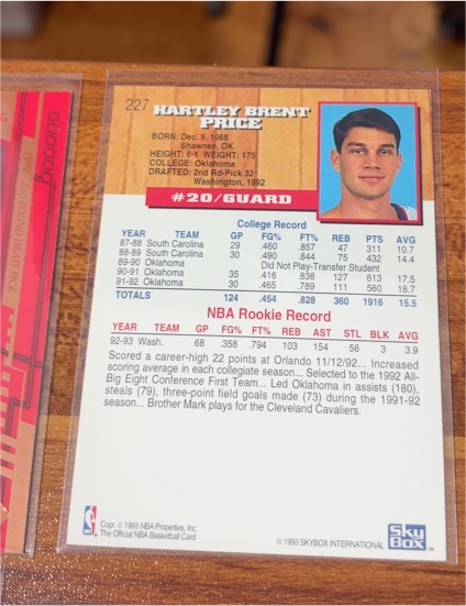 1993 SkyBox #227 Brent Price — front