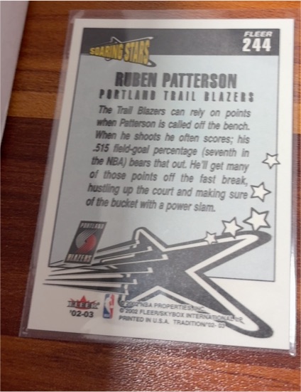 2002-03 Fleer Tradition Soaring Stars #244 Ruben Patterson — front