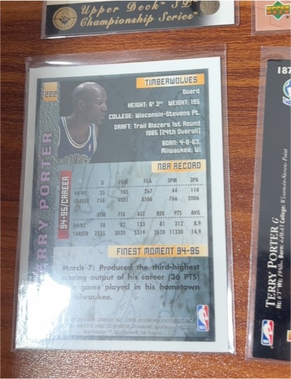 1994-95 Upper Deck #222 Terry Porter — front