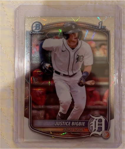 2025 Bowman Chrome #BCP-215 Justice Bigbie — front