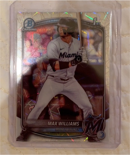 2025 Bowman Draft #BDC-68 Max Williams Chrome Laser Refractor — front