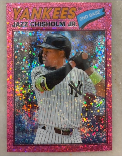 2026 Topps Heritage Chrome #196 Jazz Chisholm Jr. — front