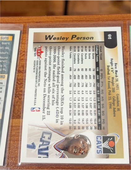 1996 Upper Deck #2 Wesley Person — front