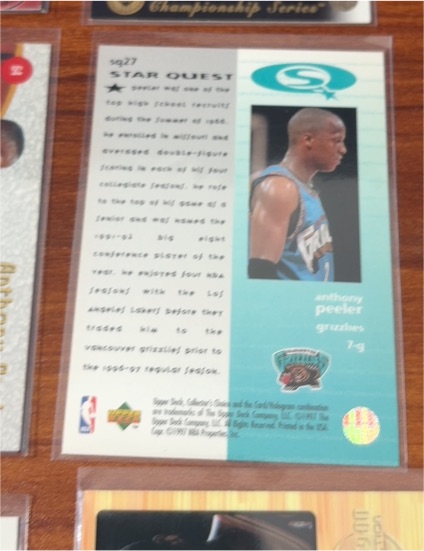 1997-98 Upper Deck Collector's Choice Star Quest #SQ27 Anthony Peeler — front
