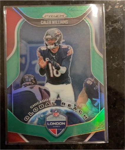 2025 Panini Prizm #5 Caleb Williams Global Reach Green Prizm Chicago Bears — front