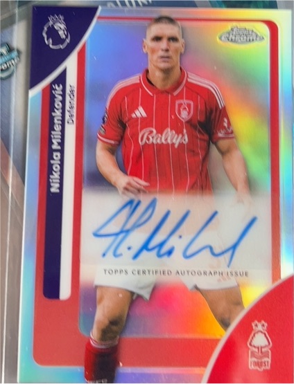 2026 Topps Chrome Premier League #CA-NM Nikola Milenkovic — front