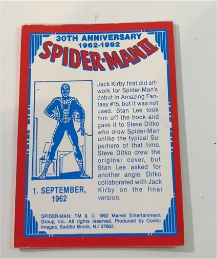 1992 Comic Images Spider-Man II 30th Anniversary #90 Checklist — front