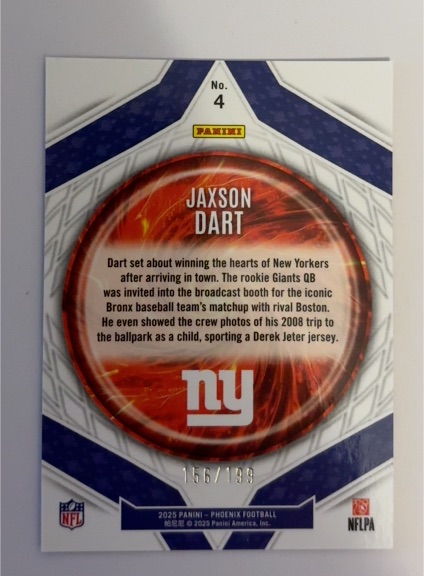 2025 Panini Phoenix Paragon #4 Jaxson Dart — front