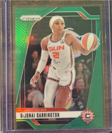 2024 Panini Prizm WNBA #118 DiJonai Carrington Green Prizm Connecticut Sun — front
