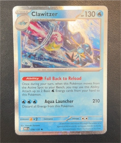 2025 Pokémon Mega Evolutions #038 Clawitzer — front