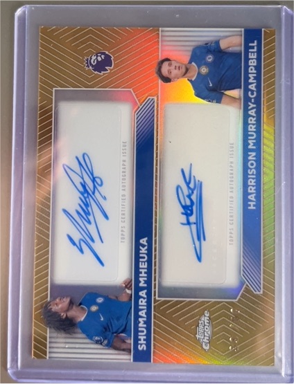 2026 Topps Chrome Premier League Dual Auto Shumaira Mheuka & Harrison Murray-Campbell — front