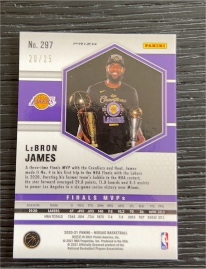 2020 Panini Prizm #297 LeBron James — front