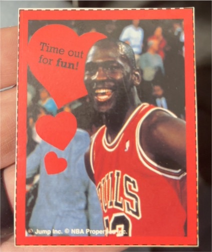 1990 Jump Inc. Michael Jordan Time Out for Fun Valentine Card — front
