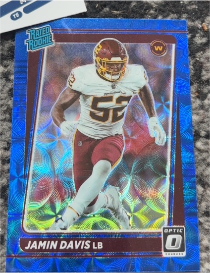 2021 Donruss Optic #247 Jamin Davis Blue Scope Rated Rookie — front