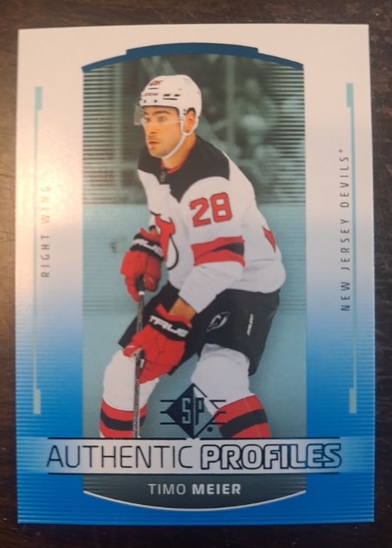 2025-26 Upper Deck SP Hockey Blue Authentic Profiles #AP-10 Timo Meier — front