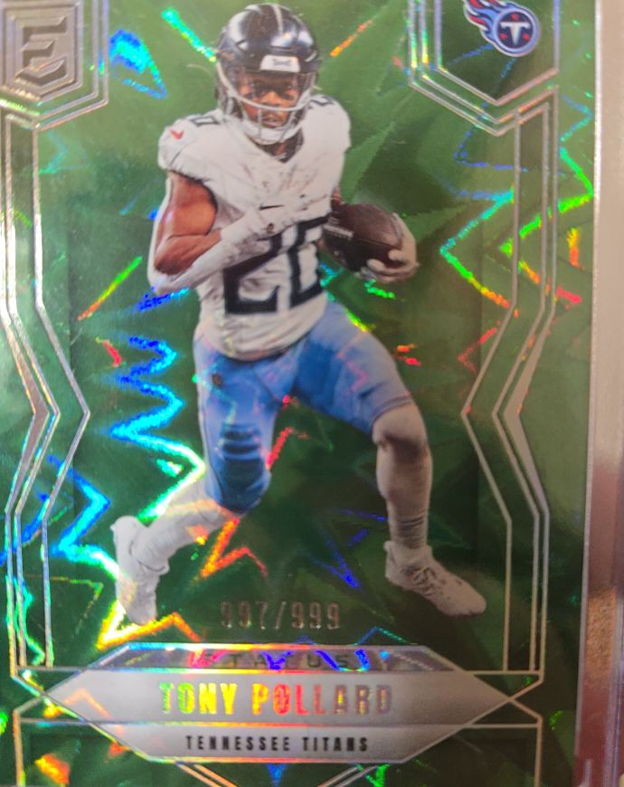 2024 Panini Mosaic #212 Tony Pollard Green Mosaic Prizm Tennessee Titans — front