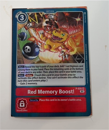 2020 Digimon Card Game P-035 Red Memory Boost! — front