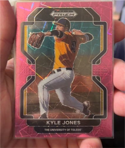 2022 Panini Prizm Draft Picks #PDP204 Kyle Jones Neon Pink Velocity — front