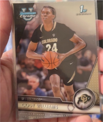 2023-24 Bowman University Chrome #16 Cody Williams — front