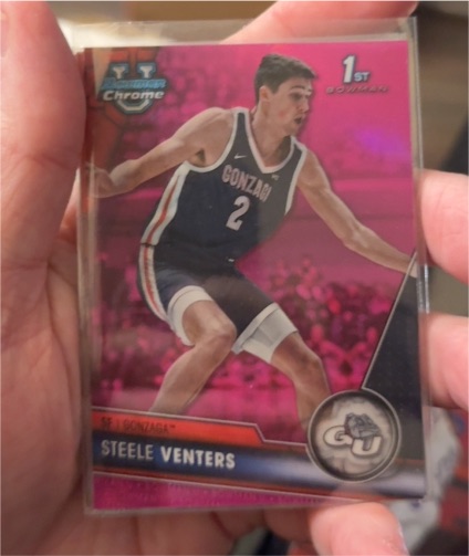2023-24 Bowman University Chrome #83 Steele Venters Pink Refractor — front