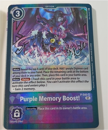 Purple Memory Boost! P-040 Digimon Card Game — front