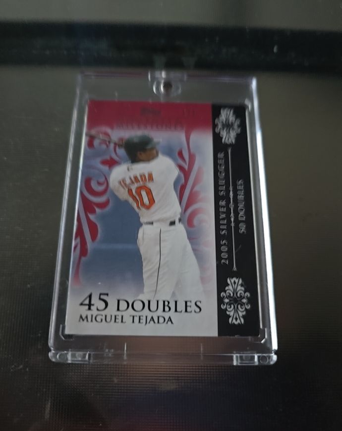 2008 Topps Moments & Milestones #68 Miguel Tejada 2005 Silver Slugger 50 Doubles — front