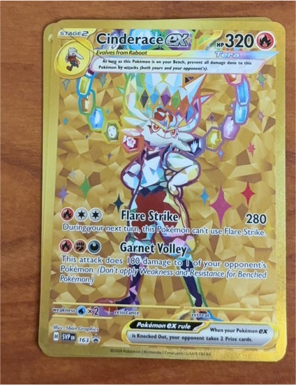 2023 Pokémon Scarlet & Violet #163 Cinderace ex — front