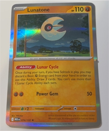 2023 Pokemon MEG #074 Lunatone — front