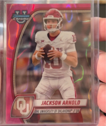 2024 Bowman University Chrome Pink Lava Refractor #80 Jackson Arnold — front