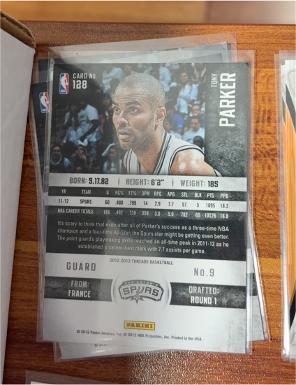 2012-13 Panini Threads #128 Tony Parker — front