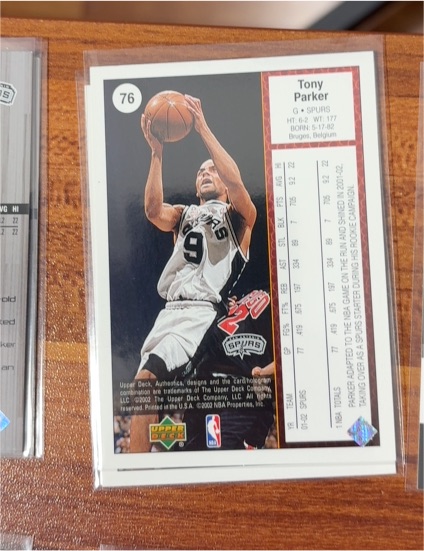 2002-03 Upper Deck Authentics #76 Tony Parker — front