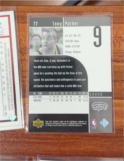 2002-03 Upper Deck Authentics #76 Tony Parker — front
