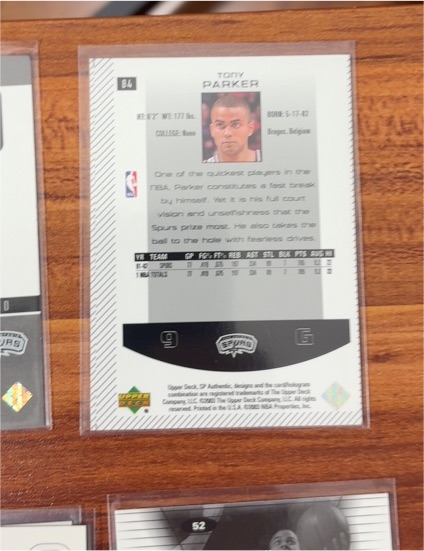 1999 Upper Deck #84 Tony Parker — front
