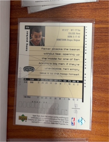 2002-03 Upper Deck #76 Tony Parker — front