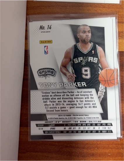 2014-15 Panini Prizm #14 Tony Parker — front