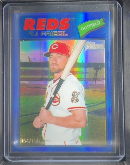 2026 Topps Heritage Chrome #296 TJ Friedl — front