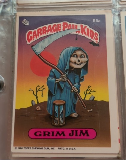 1986 Topps Garbage Pail Kids #95a Grim Jim — front