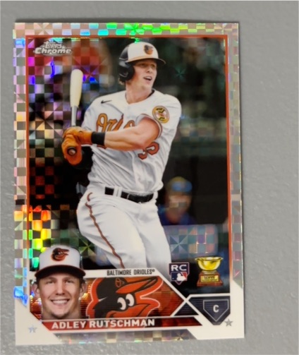 2023 Topps Chrome #1 Adley Rutschman X-Fractor Rookie Card — front