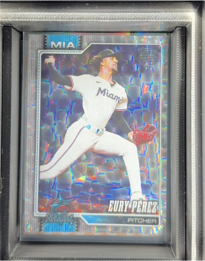 2026 Topps Series 1 Silver Crackle Foilboard #285 Eury Perez — front
