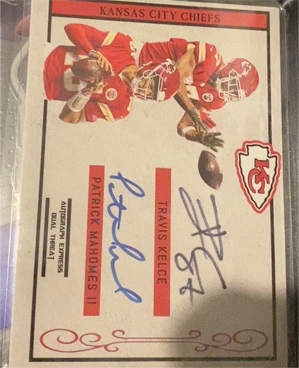 2017 Panini Dual Threat Patrick Mahomes II / Travis Kelce — front
