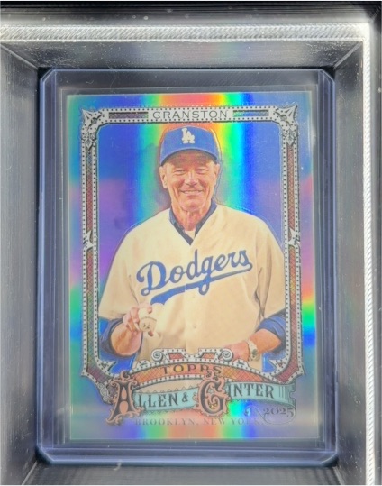 2025 Topps Allen & Ginter #290 Bryan Cranston Chrome Refractor Dodgers — front