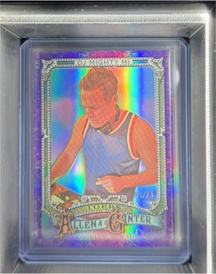 2025 Topps Allen & Ginter #289 DJ Mighty Mi Chrome Purple Refractor — front